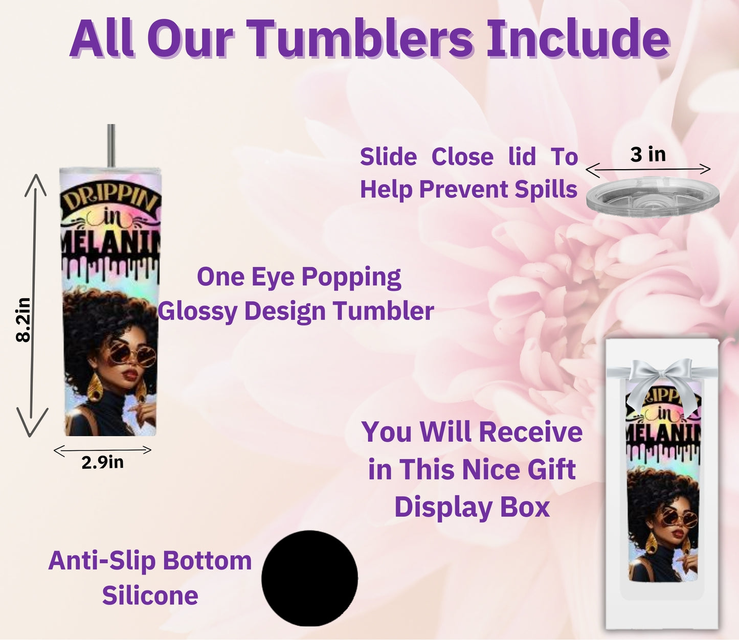 Drippin in Melanin(20 oz Inspiration Personalized Tumbler Design)