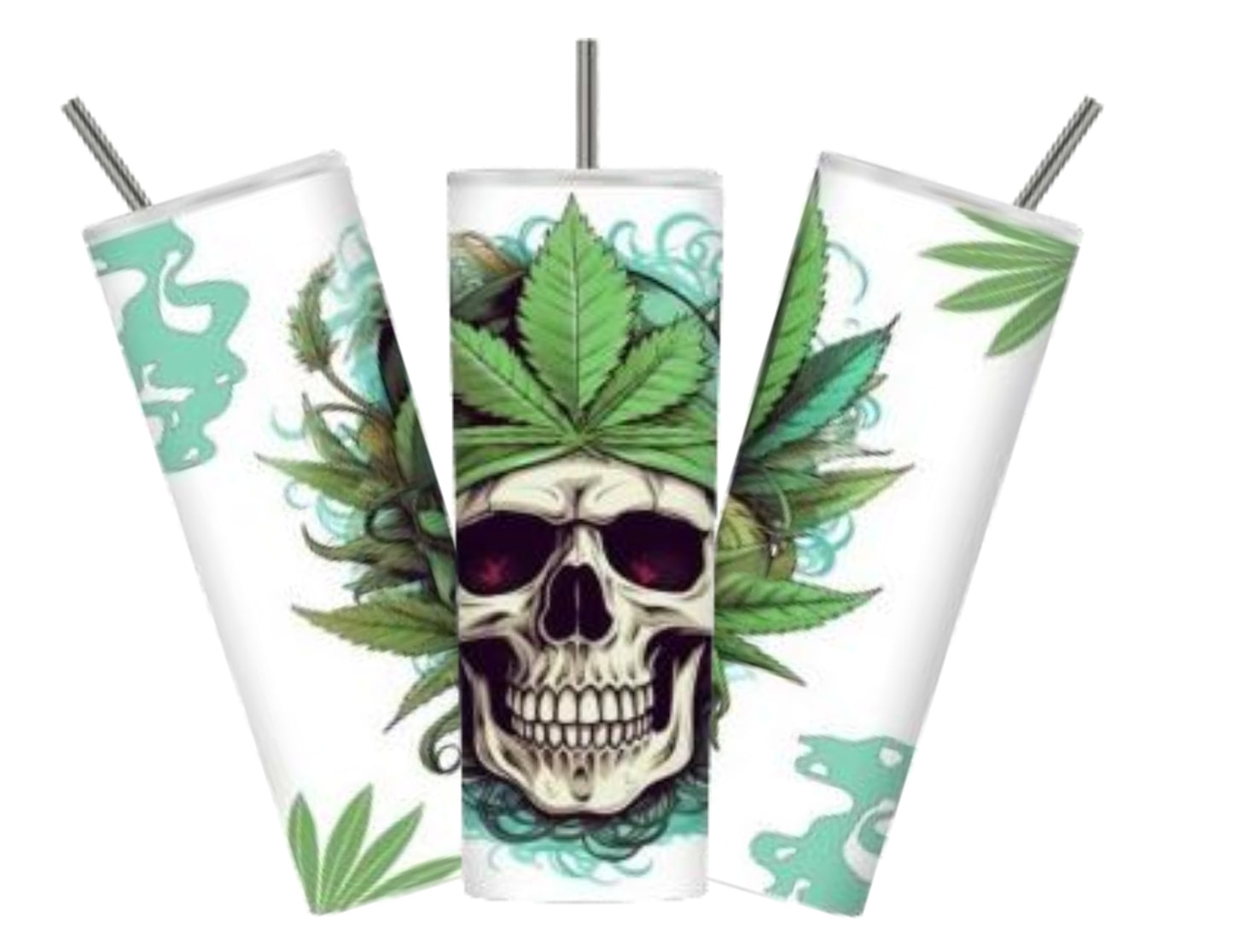 Weed Skull 2 20 oz Weed Tumbler Design