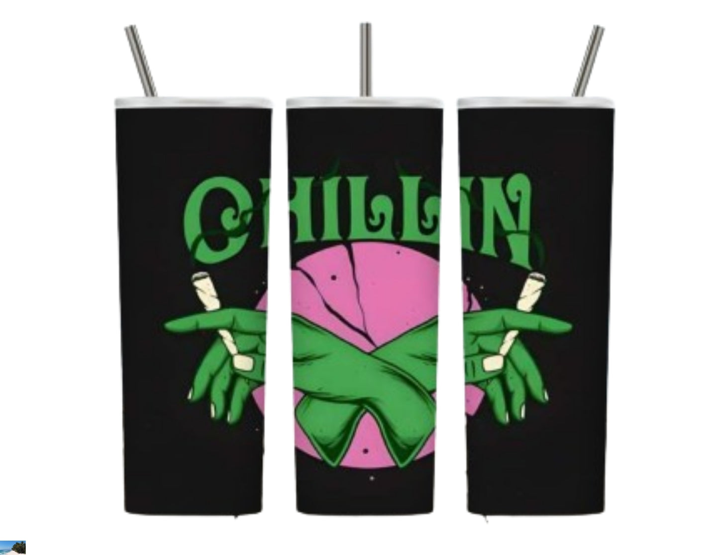 Chillin 20 oz Tumbler Weed Design