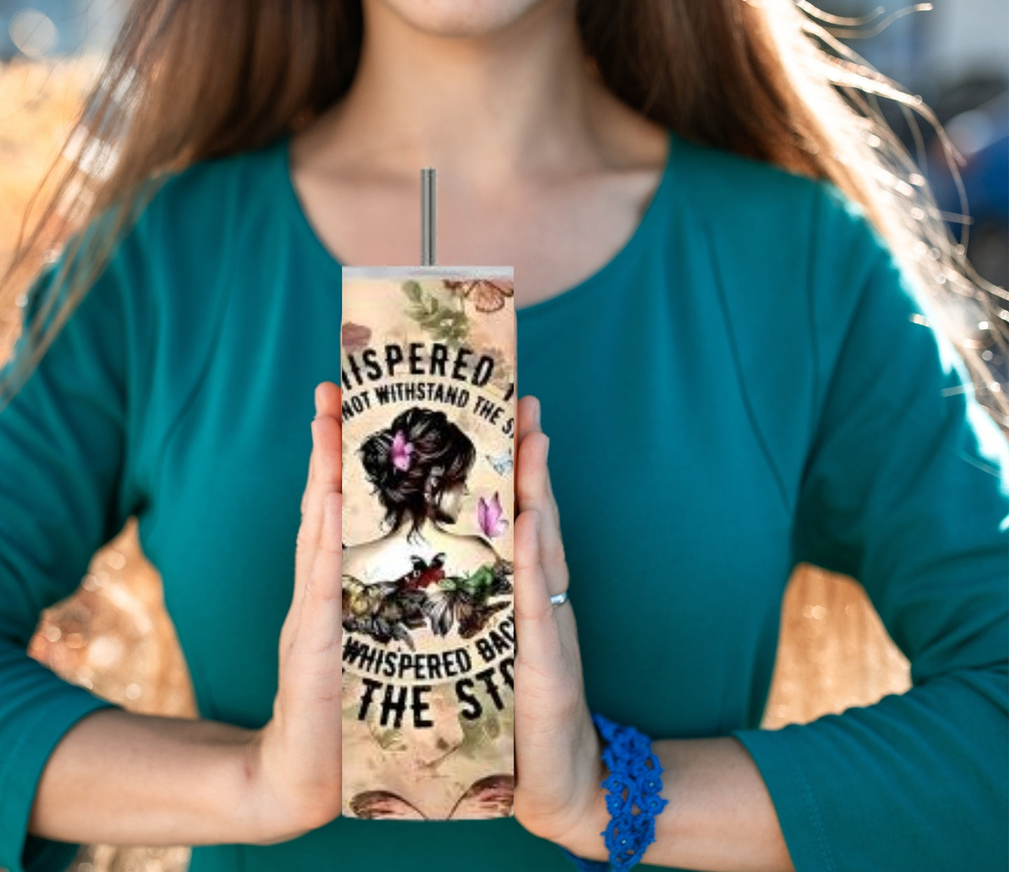 The Storm Whispered(20 oz Women's Sarcasm Funny Tumbler Design)