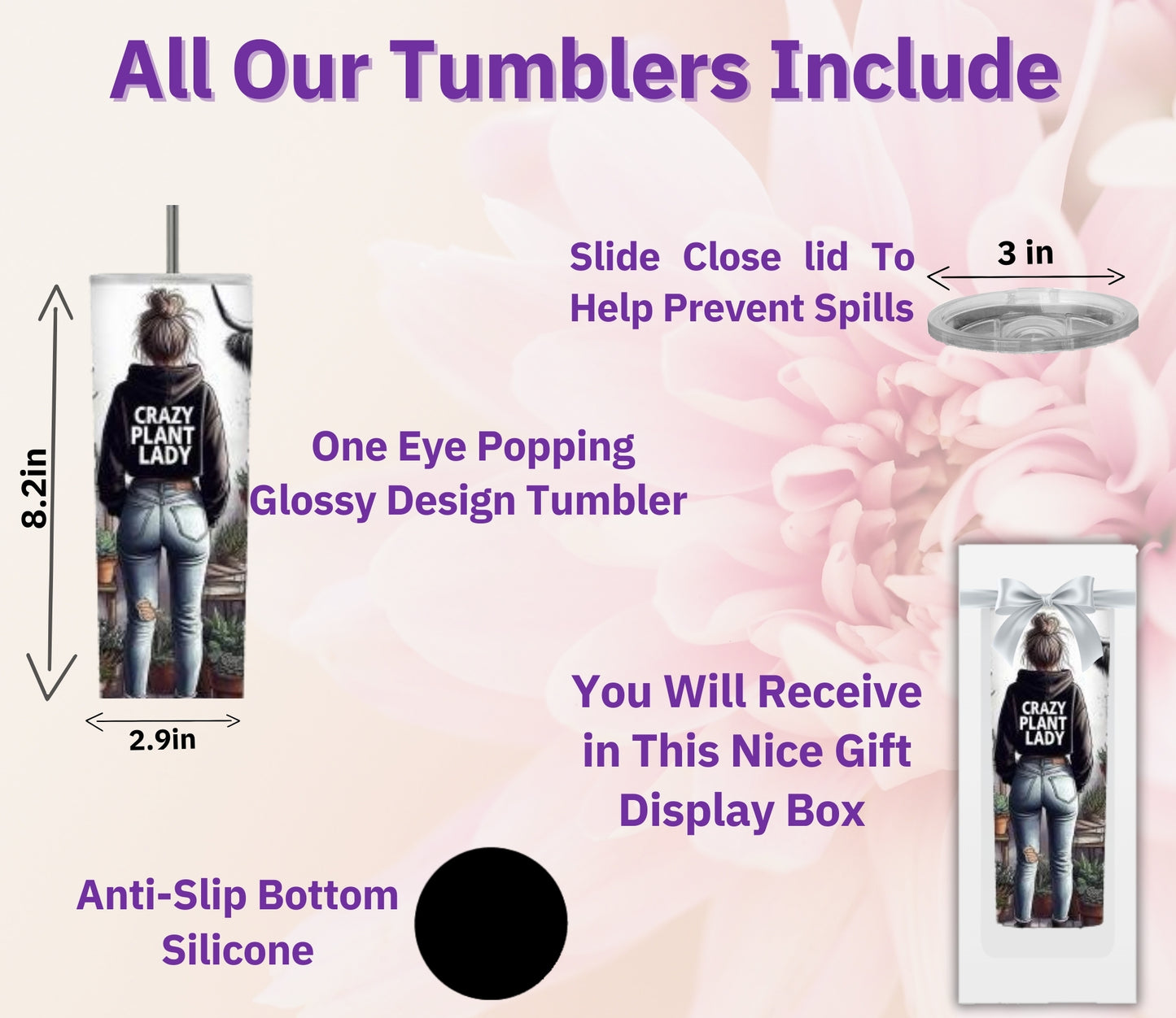 Crazy Plant Lady(20 oz Funny Tumbler Design)